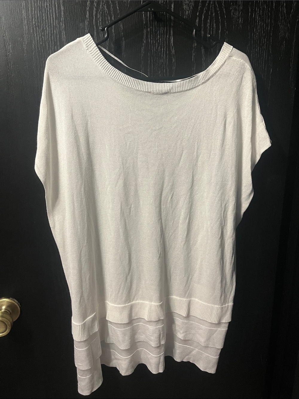 Worthington Cream Layered Short-Sleeve Tunic - Picture 4 of 5